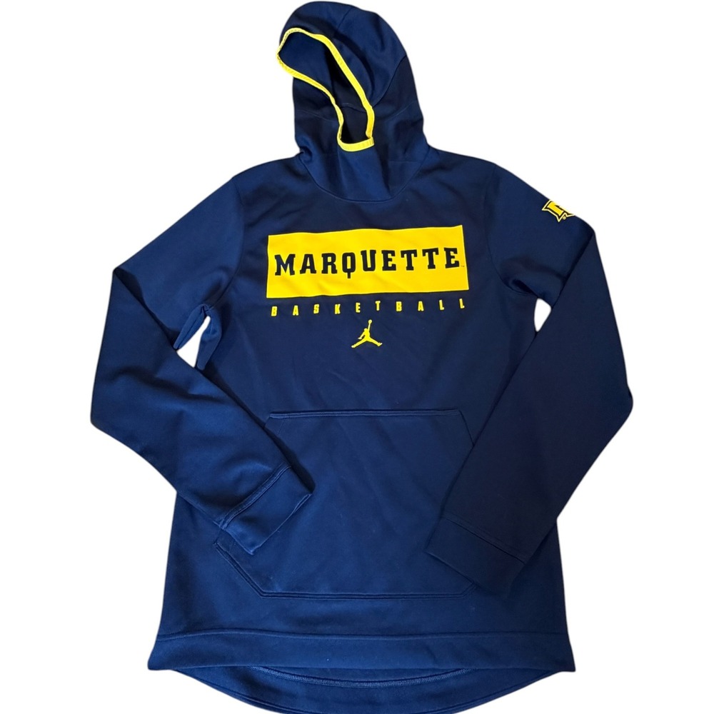 Nike Air Jordan Marquette Basketball Hoodie Mens Small Navy Excellent Pullover